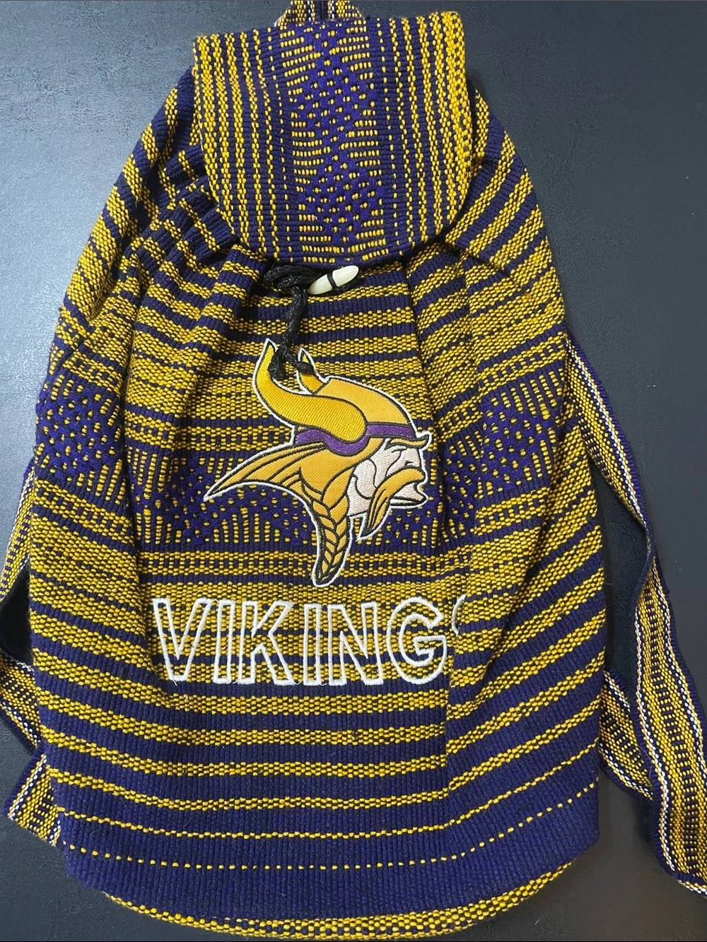 Minnesota Vikings Knit Backpack - Purple & Gold NWOT